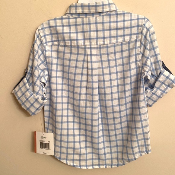 LITTLE ME Boy 2-Piece Roll Up Tab Sleeve Short Set Tan Blue Bow Tie Size 3T NEW - Picture 7 of 11